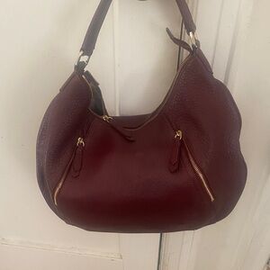 Cole Haan Deep Red Leather Shoulder Bag